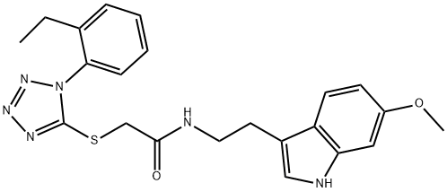 879567-37-0 2-{[1-(2-ethylphenyl)-1H-tetraazol-5-yl]sulfanyl}-N-[2-(6-methoxy-1H-indol-3-yl)ethyl]acetamide