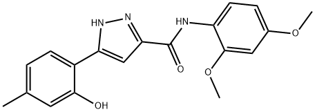 N-(2,4-dimethoxyphenyl)-3-(2-hydroxy-4-methylphenyl)-1H-pyrazole-5-carboxamide Structure