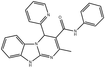 2-methyl-N-phenyl-4-(2-pyridinyl)-1,4-dihydropyrimido[1,2-a]benzimidazole-3-carboxamide,879588-11-1,结构式