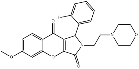 1-(2-fluorophenyl)-6-methoxy-2-[2-(4-morpholinyl)ethyl]-1,2-dihydrochromeno[2,3-c]pyrrole-3,9-dione Structure