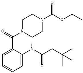 ethyl 4-({2-[(3,3-dimethylbutanoyl)amino]phenyl}carbonyl)piperazine-1-carboxylate Structure