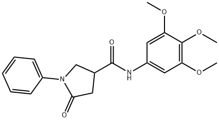 5-oxo-1-phenyl-N-(3,4,5-trimethoxyphenyl)pyrrolidine-3-carboxamide,879596-99-3,结构式