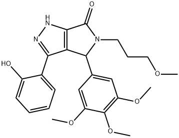 3-(2-hydroxyphenyl)-5-(3-methoxypropyl)-4-(3,4,5-trimethoxyphenyl)-4,5-dihydropyrrolo[3,4-c]pyrazol-6(1H)-one Structure