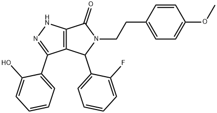 4-(2-fluorophenyl)-3-(2-hydroxyphenyl)-5-[2-(4-methoxyphenyl)ethyl]-4,5-dihydropyrrolo[3,4-c]pyrazol-6(2H)-one Structure