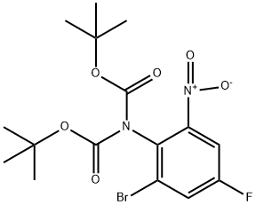 Imidodicarbonic acid, (2-bromo-4-fluoro-6-nitrophenyl)-, bis(1,1-dimethylethyl) ester, 880384-52-1, 结构式