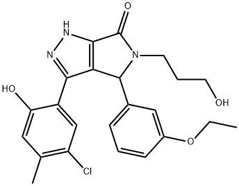 3-(5-chloro-2-hydroxy-4-methylphenyl)-4-(3-ethoxyphenyl)-5-(3-hydroxypropyl)-4,5-dihydropyrrolo[3,4-c]pyrazol-6(2H)-one Struktur