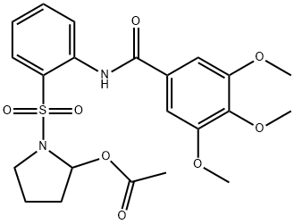 1-((2-(3,4,5-trimethoxybenzamido)phenyl)sulfonyl)pyrrolidin-2-yl acetate Structure