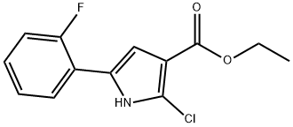 1H-Pyrrole-3-carboxylic acid, 2-chloro-5-(2-fluorophenyl)-, ethyl ester
 Structure