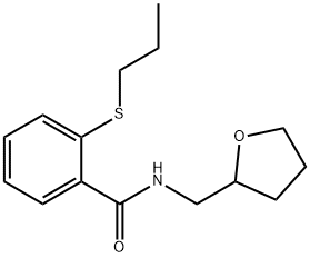 2-(propylsulfanyl)-N-(tetrahydrofuran-2-ylmethyl)benzamide Struktur