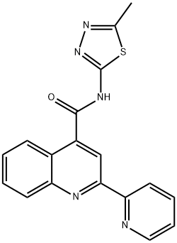 N-[(2Z)-5-methyl-1,3,4-thiadiazol-2(3H)-ylidene]-2-(pyridin-2-yl)quinoline-4-carboxamide 结构式