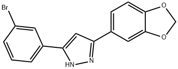3-(1,3-苯并二恶唑-5-基)-5-(3-溴苯基)-1H-吡唑, 882697-00-9, 结构式
