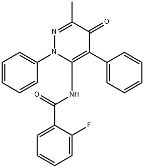 2-fluoro-N-(6-methyl-5-oxo-2,4-diphenyl-2,5-dihydro-3-pyridazinyl)benzamide Structure