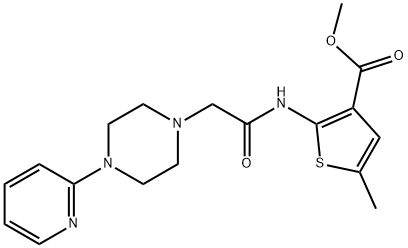 methyl 5-methyl-2-(2-(4-(pyridin-2-yl)piperazin-1-yl)acetamido)thiophene-3-carboxylate Structure