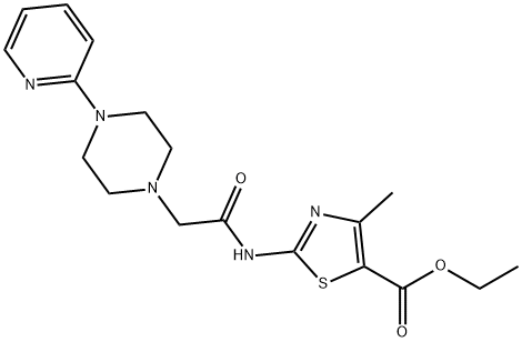 ethyl 4-methyl-2-(2-(4-(pyridin-2-yl)piperazin-1-yl)acetamido)thiazole-5-carboxylate 结构式