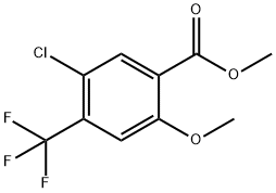 5-氯-2-甲氧基-4-(三氟甲基)苯甲酸甲酯,885518-15-0,结构式