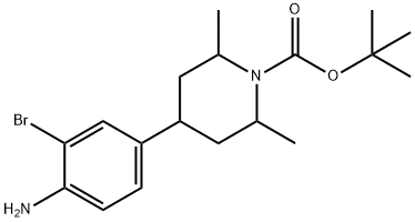 tert-butyl 4-(4-amino-3-bromophenyl)-2,6-dimethylpiperidine-1-carboxylate Structure