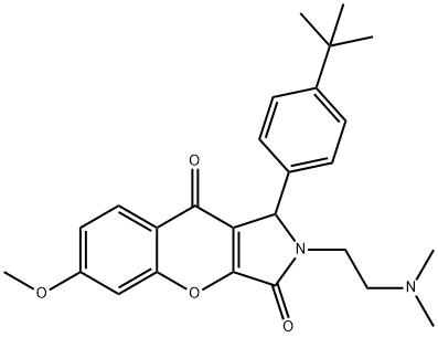 1-(4-tert-butylphenyl)-2-[2-(dimethylamino)ethyl]-6-methoxy-1,2-dihydrochromeno[2,3-c]pyrrole-3,9-dione Struktur