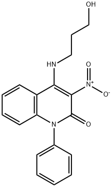 4-[(3-hydroxypropyl)amino]-3-nitro-1-phenyl-2(1H)-quinolinone,886158-79-8,结构式