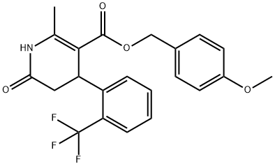 4-methoxybenzyl 2-methyl-6-oxo-4-(2-(trifluoromethyl)phenyl)-1,4,5,6-tetrahydropyridine-3-carboxylate Structure