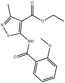 ethyl 5-(2-methoxybenzamido)-3-methylisothiazole-4-carboxylate 化学構造式