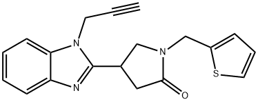 4-[1-(2-propynyl)-1H-benzimidazol-2-yl]-1-(2-thienylmethyl)-2-pyrrolidinone 结构式