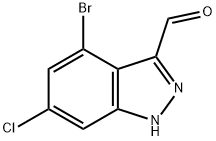 4-溴-6-氯-1H-吲唑-3-甲醛,887568-38-9,结构式