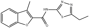 N-(5-ethyl-1,3,4-thiadiazol-2-yl)-3-methyl-1-benzofuran-2-carboxamide Structure