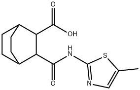 3-((5-methylthiazol-2-yl)carbamoyl)bicyclo[2.2.2]octane-2-carboxylic acid Struktur