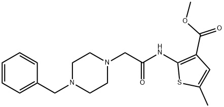 methyl 2-(2-(4-benzylpiperazin-1-yl)acetamido)-5-methylthiophene-3-carboxylate Structure