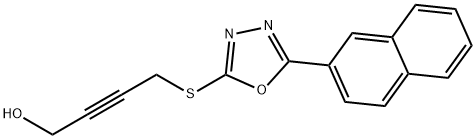 4-{[5-(naphthalen-2-yl)-1,3,4-oxadiazol-2-yl]sulfanyl}but-2-yn-1-ol,889946-54-7,结构式