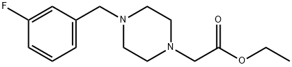 ethyl 2-(4-(3-fluorobenzyl)piperazin-1-yl)acetate 化学構造式