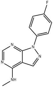 1-(4-fluorophenyl)-N-methyl-1H-pyrazolo[3,4-d]pyrimidin-4-amine,890896-37-4,结构式