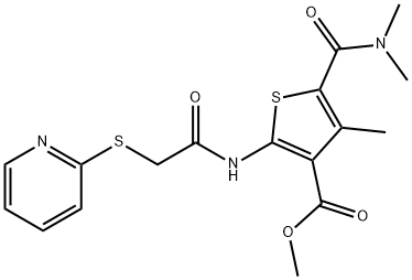 methyl 5-(dimethylcarbamoyl)-4-methyl-2-(2-(pyridin-2-ylthio)acetamido)thiophene-3-carboxylate Structure