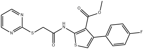 methyl 4-(4-fluorophenyl)-2-(2-(pyrimidin-2-ylthio)acetamido)thiophene-3-carboxylate|