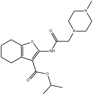 isopropyl 2-(2-(4-methylpiperazin-1-yl)acetamido)-4,5,6,7-tetrahydrobenzo[b]thiophene-3-carboxylate 化学構造式