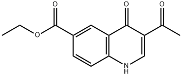 ethyl 3-acetyl-4-oxo-1,4-dihydroquinoline-6-carboxylate Struktur