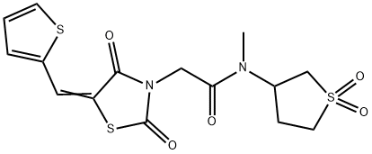 N-(1,1-dioxidotetrahydrothiophen-3-yl)-2-[(5E)-2,4-dioxo-5-(thiophen-2-ylmethylidene)-1,3-thiazolidin-3-yl]-N-methylacetamide|