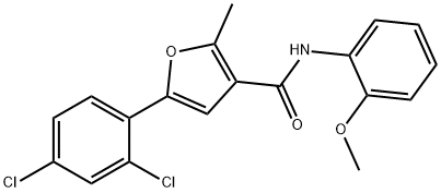 5-(2,4-dichlorophenyl)-N-(2-methoxyphenyl)-2-methylfuran-3-carboxamide,892712-56-0,结构式