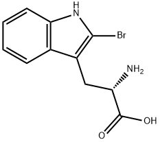 2-amino-3-(2-bromo-1H-indol-3-yl)propanoic acid
 Struktur
