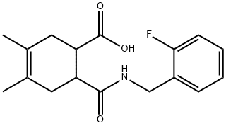 6-((2-fluorobenzyl)carbamoyl)-3,4-dimethylcyclohex-3-enecarboxylic acid Structure