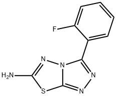 3-(2-氟苯基)-[1,2,4]三唑并[3,4-B][1,3,4]噻二唑-6-胺, 893643-36-2, 结构式
