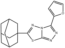 3-(furan-2-yl)-6-(tricyclo[3.3.1.1~3,7~]dec-1-yl)[1,2,4]triazolo[3,4-b][1,3,4]thiadiazole 结构式