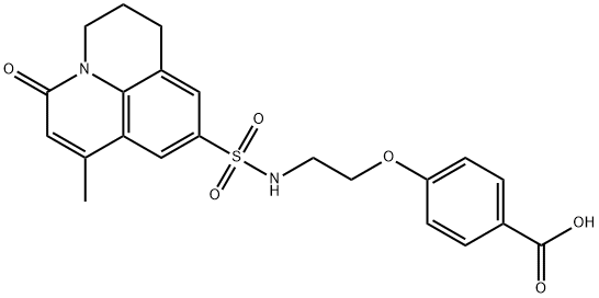 4-(2-(7-methyl-5-oxo-1,2,3,5-tetrahydropyrido[3,2,1-ij]quinoline-9-sulfonamido)ethoxy)benzoic acid Structure