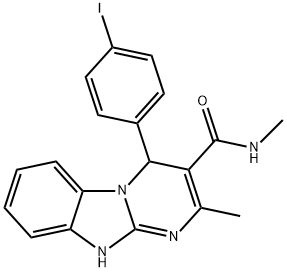 4-(4-iodophenyl)-N,2-dimethyl-1,4-dihydropyrimido[1,2-a]benzimidazole-3-carboxamide Structure