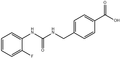 4-((3-(2-fluorophenyl)ureido)methyl)benzoic acid Struktur