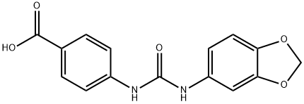 4-(3-(benzo[d][1,3]dioxol-5-yl)ureido)benzoic acid Structure
