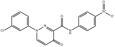 1-(3-chlorophenyl)-N-(4-nitrophenyl)-4-oxo-1,4-dihydro-3-pyridazinecarboxamide 化学構造式