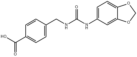 4-((3-(benzo[d][1,3]dioxol-5-yl)ureido)methyl)benzoic acid Structure