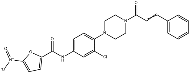 N-(3-chloro-4-{4-[(2E)-3-phenylprop-2-enoyl]piperazin-1-yl}phenyl)-5-nitrofuran-2-carboxamide Structure