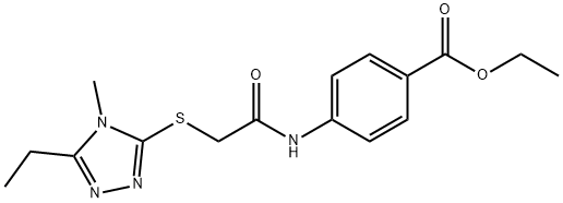 ethyl 4-(2-((5-ethyl-4-methyl-4H-1,2,4-triazol-3-yl)thio)acetamido)benzoate Structure